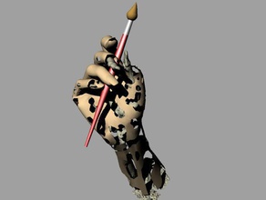 artists hand sculptures artistic painter skeleton 3d print model - Mito3D