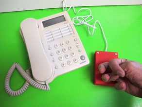 pulsador fr5 grandebutton grand jouet jeu accessoires produit apoyo appareil d'assistance le handicap discapacidad l'accès la technologie appel dedos descolgar ergotherapie doigts main llamada mano marcar l'ergothérapie piked jusqu' telfono téléphone 3d print model - Mito3D