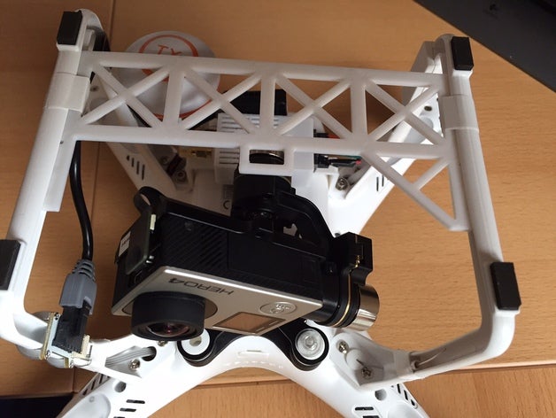 dji phantom 2 h4-3d protector rc vehículos cardán gopro hero 4 3D print model - Mito3D