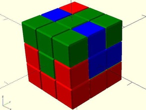 openscad imprimible de enclavamiento rompecabezas 1 puzzles Puzzle en 3d cubo personalizador 3d print model - Mito3D