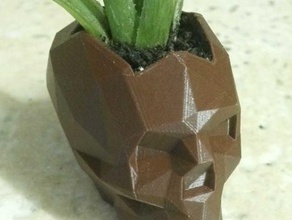 low poly skull planter 3d printing 3d print model - Mito3D