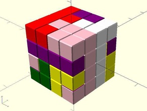 openscad stampabile incastro a puzzle 2 i Puzzle 3d cubo customizer 3d print model - Mito3D