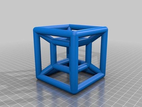 my customized distorted tesseract math art 3d print model - Mito3D