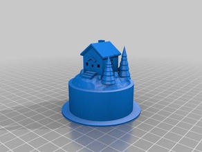tea light scene house wmason jar flange decor 3d print model - Mito3D