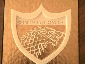 house stark wolf signs logos banner game thrones shield winter coming 3d print model - Mito3D