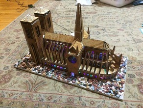 coupé au laser en pain d'épice de la cathédrale notre-dame des bâtiments les structures lasercut 3d print model - Mito3D
