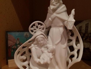 holy family scans replicas christmas ornament nativity 3d print model - Mito3D