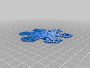 my customized snowflake 3 interactive art 3d print model - Mito3D