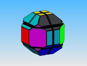 truncated rhombic dodecahedron puzzle puzzles cube fun karate lobster rubiks twisty 3d print model - Mito3D
