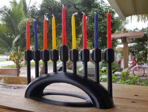 moderno menorá de januca decoración la vela titular chanukah hannukah vacaciones casa judío 3d print model - Mito3D