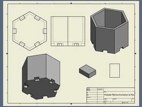 modular plantercontainer containers desk organizer mini organization planters pot plant 3d print model - Mito3D