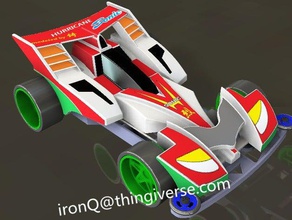 hurricane sonic 3d printing 4wd car cartoon lets go 3d print model - Mito3D