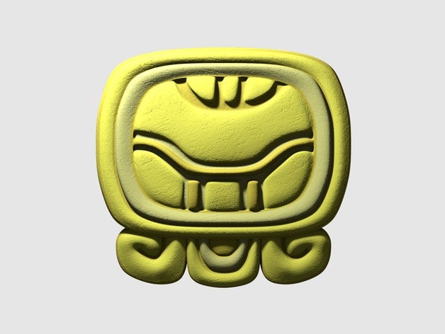 kan Maya glyph heykeller 3D print model - Mito3D