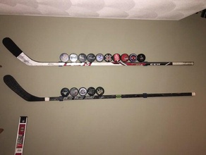 palo de hockey montaje en pared decoración 3d print model - Mito3D