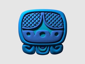 akbal glifo maya sculture 3d print model - Mito3D