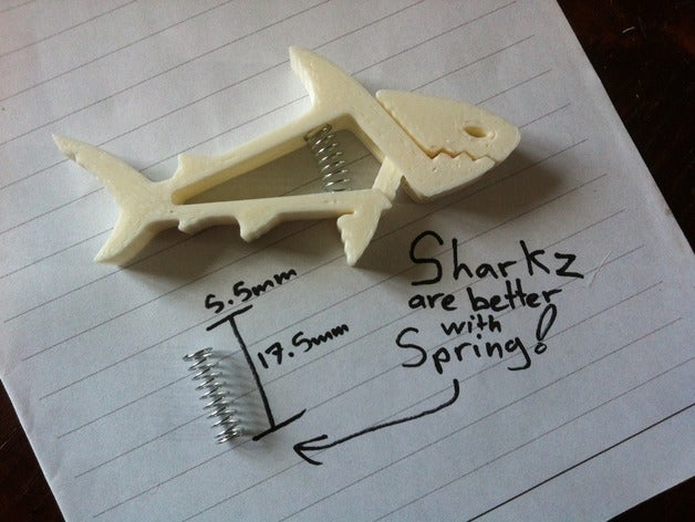 sharkz clip spring holes household 3D print model - Mito3D