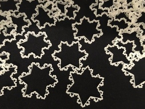 koch snowflake ornament decor christmas fractal spiralized 3d print model - Mito3D