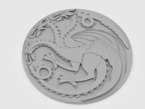 targaryen arması işaretler logoları ejderha oyun thrones 3d print model - Mito3D