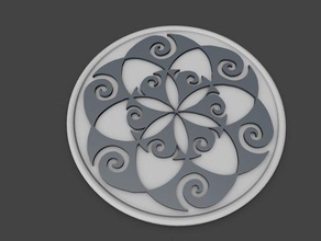 impression facile koru conception des maoris de la géométrie sacrée les pièces monnaie badges 3d print model - Mito3D