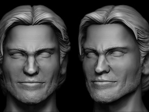 jaime lannister Kopf zu Formen Menschen action-Figur die Büste Charakter formlabs form 1 bekam Kopf-Skulptur zbrush 3d print model - Mito3D