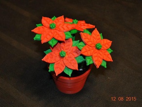 bicos-de-vaso de flores a cozinha jantar decoração natal poinsettias o sketchup tabela 3d print model - Mito3D