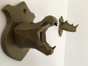 animal plaque heads decor alligator crocodile cubify hippo hippopotamus rhino rhinoceros shark wall art 3d print model - Mito3D