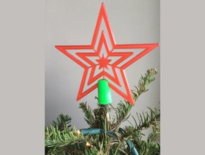 xmas tree top star decoração árvore topper de natal 3d print model - Mito3D