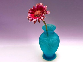 classical spiral vase decor corrugations flower pretty prettysmallthings twisted undulations 3d print model - Mito3D