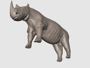 el rinoceronte de rhinoc&eacuteros los animales 3d print model - Mito3D