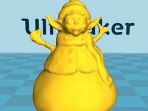 yoda snowman people christmas star wars 3d print model - Mito3D
