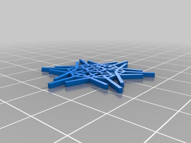 my customized snowflake gh 2d art 3D print model - Mito3D