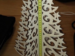 laser cutted christmas tree 2d art 3d print model - Mito3D