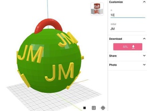 craftml personalizável ornamento suas próprias iniciais arte 3d print model - Mito3D