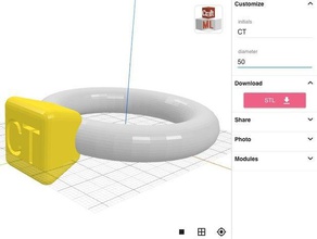 craftml anello personalizzabile gioielli 3d print model - Mito3D