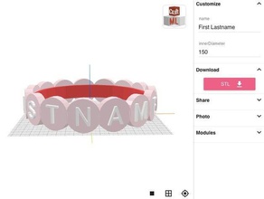 craftml bracciale personalizzabile gioielli 3d print model - Mito3D