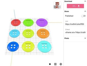 craftml botón personalizable accesorios 3d print model - Mito3D