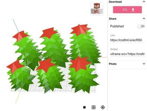 craftml stella, albero di natale personalizzabile arte 3d print model - Mito3D
