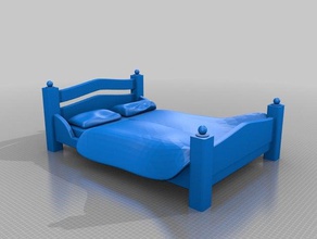 fancy king sized bed other 3d print model - Mito3D
