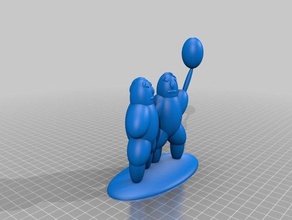 ellipsoid couple sculptures 3d print model - Mito3D