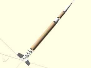 2054 plastik parçalar beta fırlatma aracı estes hobi roket model alanı uzay gemisi 3d print model - Mito3D