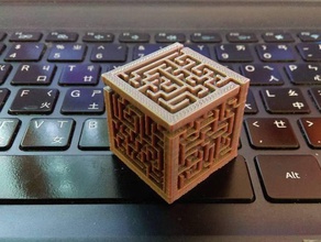 Labyrinth Würfel-generator rein openscad - Spielzeug Spiele 3d-Kunst customizer Labyrinth-generator ornament 3d print model - Mito3D
