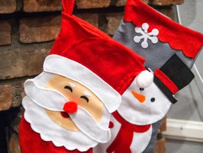christmas stocking hanger Dekor Weihnachts-Dekoration Kamin Urlaub Dekoration makersome 3d print model - Mito3D