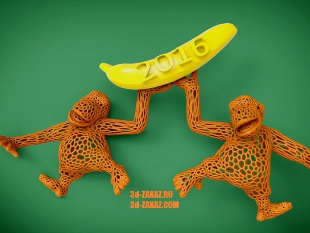 danza scimmie stile di voronoi remix interattiva arte 3D print model - Mito3D