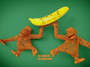 dance monkeys style voronoi remix interactive art 3d print model - Mito3D