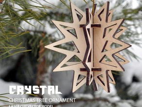 kristal Noel ağacı süsü dekor dekorasyon lasercut lazer kesim 3d print model - Mito3D