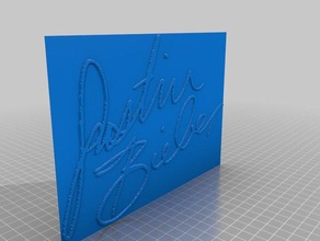 justin bieber signature sculpture fans art justinbieber pop sorry 3d print model - Mito3D