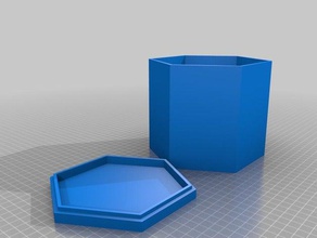 hex caixa recipientes personalizado 3d print model - Mito3D