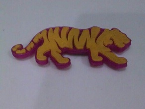 lsu tiger ornament magnet 2d art 3d print model - Mito3D