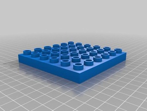 duplo 6x6 mezza piastra cavità costruzione i giocattoli personalizzato 3d print model - Mito3D