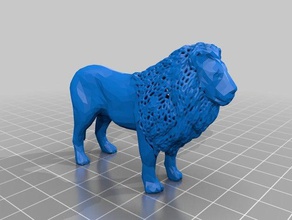 leone di voronoi art africa animale cool divertente struttura 3d print model - Mito3D